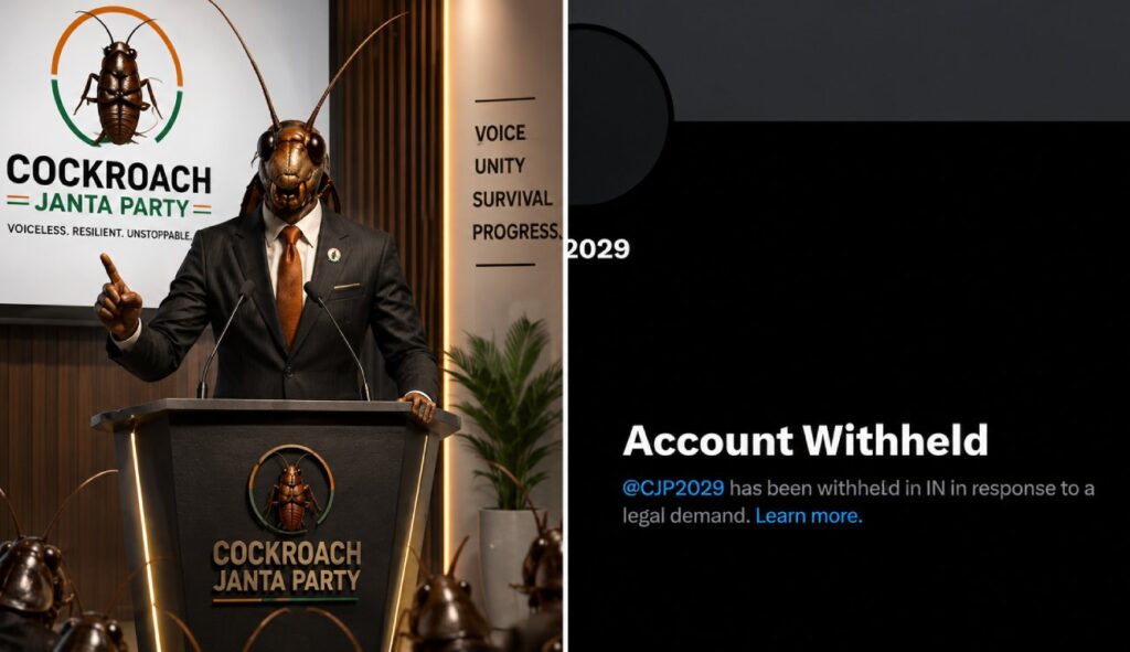 Viral Cockroach Janta Party’s X Account Withheld in India - India BBC News